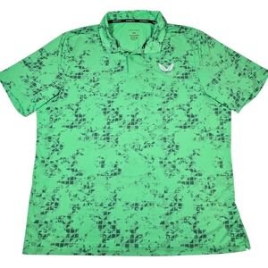 Castore Golf Men's Gents 3 Lime Green Digi Printed Performance Polo Shirt Sz XXL